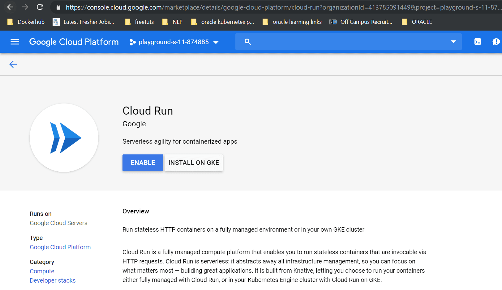 Google Cloud RUN